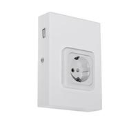 EGLO Prise avec port USB Taxano, accessoire en acier blanc, forme