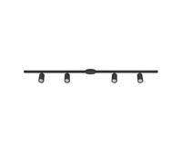 Eglo Rail de spot Easy Track, kit extensible de 4 spots de plafond | orientables, plafonnier barre modulable, rampe cuisine bureau, aluminium et plastique noir, douille GU10, 192,5 cm
