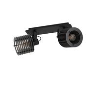 Eglo Rail spot Segovia, rampe de 2 spots orientables au style industriel | barre de spots pivotants, plafonnier en métal et bois noir, lampe de plafond avec douille E27
