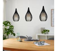 Suspension RAZONI E27 3X60W en acier noir 990x190x1100mm