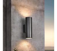 Applique extérieure RIGA IP44 GU10 2X2,8W en acier galvanisé gris anthracite 65x0x200mm