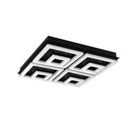 Plafonnier FRADELO 1 LED 46,5W en acier noir 520x520x95mm