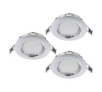 Eglo Set de 3 spots encastrables Peneto, ensemble en acier chromé, 3
