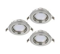 Eglo Set de 3 spots encastrables Peneto, ensemble en acier nickel mat, 3