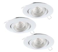 Luminaire encastrable TEDO 1 GU10 3X4,8W en fonte d'aluminium blanc D80mm