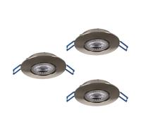 Eglo Set de 3 spots LED encastrables Cedrez, Ø 9 cm, ultra-plats, avec Dip