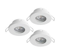 Eglo Set de 3 spots LED encastrables Favazzina, ronds blancs en métal