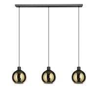 Eglo Smart Home Prise Cesenatico 3 avec pont WiFi intégré | Accessoires pour luminaires Connect.C, acier noir, verre doré, culot E27