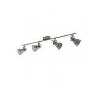 Spot SERAS GU10 4X3W en acier nickel antique et crème 770x65mm