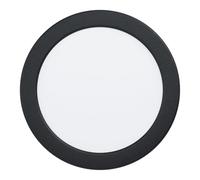 Eglo Spot encastrable LED Alange, lampe de plafond encastrée, plafonnier à encastrer rond, luminaire en métal noir et plastique blanc, blanc chaud, Ø 16,6 cm