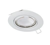 Eglo Spot encastrable Peneto, projecteur en acier blanc, luminaire encastré | avec douille GU10, ampoule LED incluse, spot encastrable plat et orientable, Ø 8,7 cm