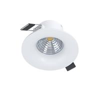 Eglo Spot encastrable Saliceto, plafond dimmable, rond en aluminium blanc, lumière blanc neutre, Ø 8,8 cm