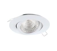 Eglo Spot encastrable Tedo 1 en aluminium moulé blanc, luminaire encastré | avec douille GU10, ampoule LED incluse, spot plat orientable, Ø 8 cm