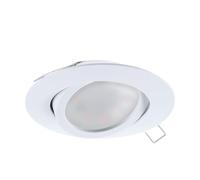 Eglo Spot encastrable Tedo, projecteur en aluminium blanc, luminaire | encastré avec douille GU10, ampoule LED incluse, spot encastrable plat et orientable, Ø 8 cm