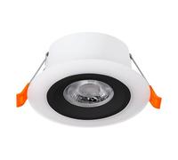 Eglo Spot LED encastrable Calonge, luminaire encastré rond pour plafond suspendu, lampe de plafond à encastrer en plastique noir et blanc, Ø 7 cm