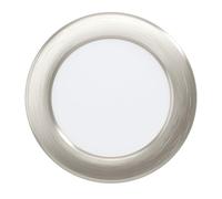 Eglo Spot LED encastrable Fueva 5, Ø 11,7 cm, acier et plastique, surface lumineuse, nickel mat, blanc, plat, faible profondeur 26 mm, blanc chaud