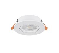 Eglo Spot LED encastré Barranco, lampe de plafond à encastrer avec dip switch, luminaire encastrable rond, plastique blanc, blanc chaud - froid, ampoule GU10 incluse, ∅ 9 cm