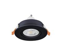 Eglo Spot LED encastré Barranco, lampe de plafond à encastrer, luminaire encastrable rond, plastique noir, blanc chaud, ampoule GU10 incluse