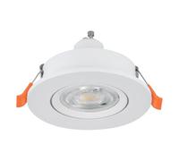 Eglo Spot LED encastré Barranco, lampe de plafond à encastrer, luminaire encastrable rond, plastique blanc, blanc chaud, ampoule GU10 incluse