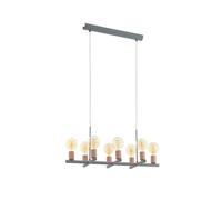 EGLO Suspension Adri 1, lampe suspendue 8 flammes style vintage industriel