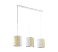 Eglo Suspension Arnhem, 3 flammes, vintage, boho, hygge, acier, papier