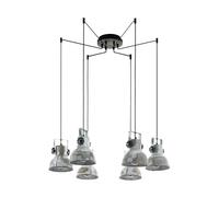 Eglo Suspension Barnstaple, lampe vintage à 6 flammes design industriel