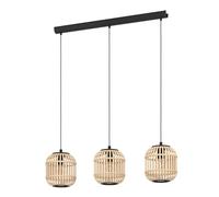 Suspension BORDESLEY E27 3X28W en acier noir 910x210x1100mm