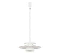 Eglo Suspension Brenda, lampe suspendue 1 flamme, luminaire en métal et | plastique, lampe de table à manger blanche, lampe de salon suspendue avec douille E27, Ø 43 cm