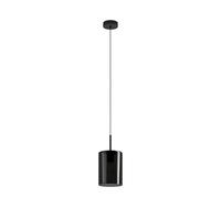 Eglo Suspension Cadaques 1, lampe suspendue 1 flamme, élégante, suspension en acier argenté et verre fumé, lampe de salle à manger, lampe de salon suspendue avec douille E27