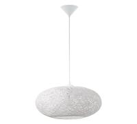 Eglo Suspension Campilo, lampe suspendue 1 flamme, luminaire suspendu en | fil textile et plastique, lampe de table à manger blanche, lampe de salon suspendue avec douille E27, Ø 45 cm
