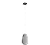 Eglo Suspension Chelvey en verre fumé, lampe suspendue pour salle à manger | métal noir et verre dépoli, douille E27, Ø 20 cm