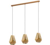Eglo Suspension Chiavica 1, lampe suspendue industrielle vintage 3 flammes | suspension en acier finition laiton, lampe de table à manger, lampe de salon suspendue avec douille E27