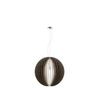 Eglo Suspension Cossano, lampe suspendue vintage à 1 flamme, suspension en | acier et bois nickel mat, brun foncé, lampe de salle à manger, lampe de salon suspendue avec douille E27, Ø 70 cm