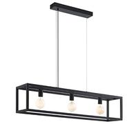Eglo Suspension Elswick, lampe suspendue 3 flammes style industriel