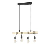 Eglo Suspension en bois vintage TOWNSHEND, lampe suspendue de salle à