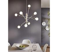 Suspension GRADOLI E27 8X60W en acier blanc et chrome D710mm