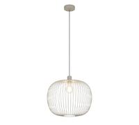 EGLO Suspension Lodods, luminaire suspendu rond, 1 lumière E27 | Suspension filaire métal beige Ø 45 cm, abat-jour pour plafonnier moderne et élégant