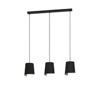 Suspension BOLIVIA E27 3X40W en acier noir 880x180x1100mm