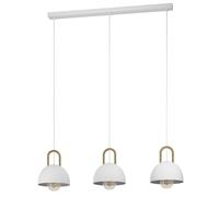 Suspension CALMANERA E27 3X40W en acier blanc et laiton 900x200x1100mm