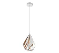 Eglo Suspension CARLTON 43001 – E27 1x60W, Ø20,5 cm, blanche/dorée