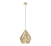 Eglo Suspension luminaire Carlton, lustre vintage pour salon et salle à manger, lampe de plafond suspendue en métal doré, douille E27, Ø 31 cm