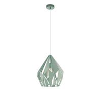 Eglo Suspension luminaire Carlton-P, lustre suspendu vintage et rétro | lampe de salon et de salle à manger de couleur pastel vert clair, douille E27, Ø 31 cm