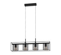 Eglo Suspension luminaire Catterick, lustre au design industriel à 4