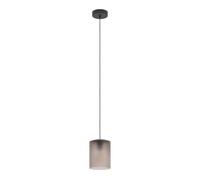 Eglo Suspension luminaire Colomera, lampe de plafond suspendue, lustre élégant pour salle à manger, métal noir et verre fumé, douille E27, Ø 15 cm
