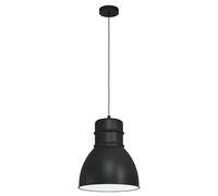 Eglo Suspension luminaire Ebury, lustre chambre industriel et scandinave, plafonnier salon ou salle à manger en métal noir, blanc, douille E27