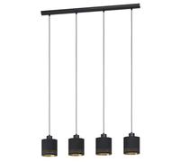 Eglo Suspension luminaire Esteperra à 4 lampes, lustre suspendu vintage et