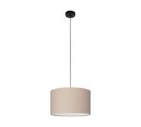 Eglo Suspension luminaire Feniglia, lustre pour salon et salle à manger | lampe de plafond suspendue en lin naturel et métal noir, douille E27, Ø 38 cm