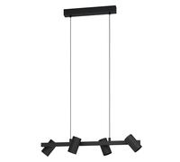Suspension GATUELA 1 E14 4X25W en acier noir 760x190x1100mm