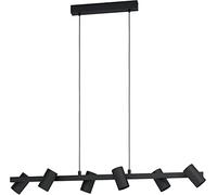 Suspension GATUELA 1 E14 6X25W en acier noir 1160x190x1100mm
