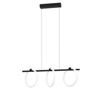 Eglo Suspension luminaire LED Caranacoa, lustre à 3 lampes, plafonnier à